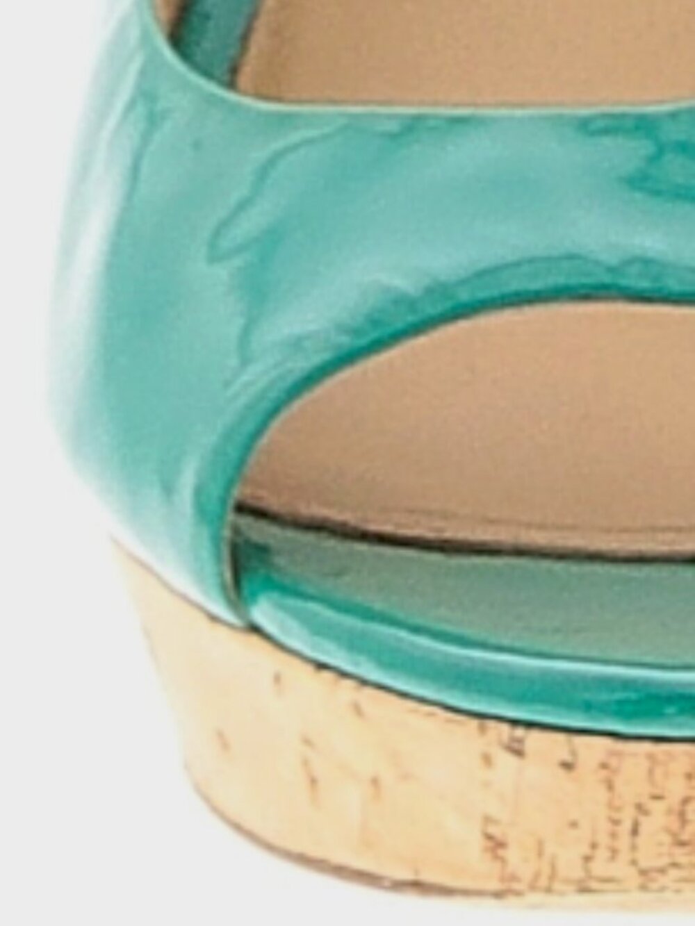 Via Spiga "Alexis" Platform Peep-Toe Pump In A Turquoise/Aqua Patent Finish - Picture 4 of 5